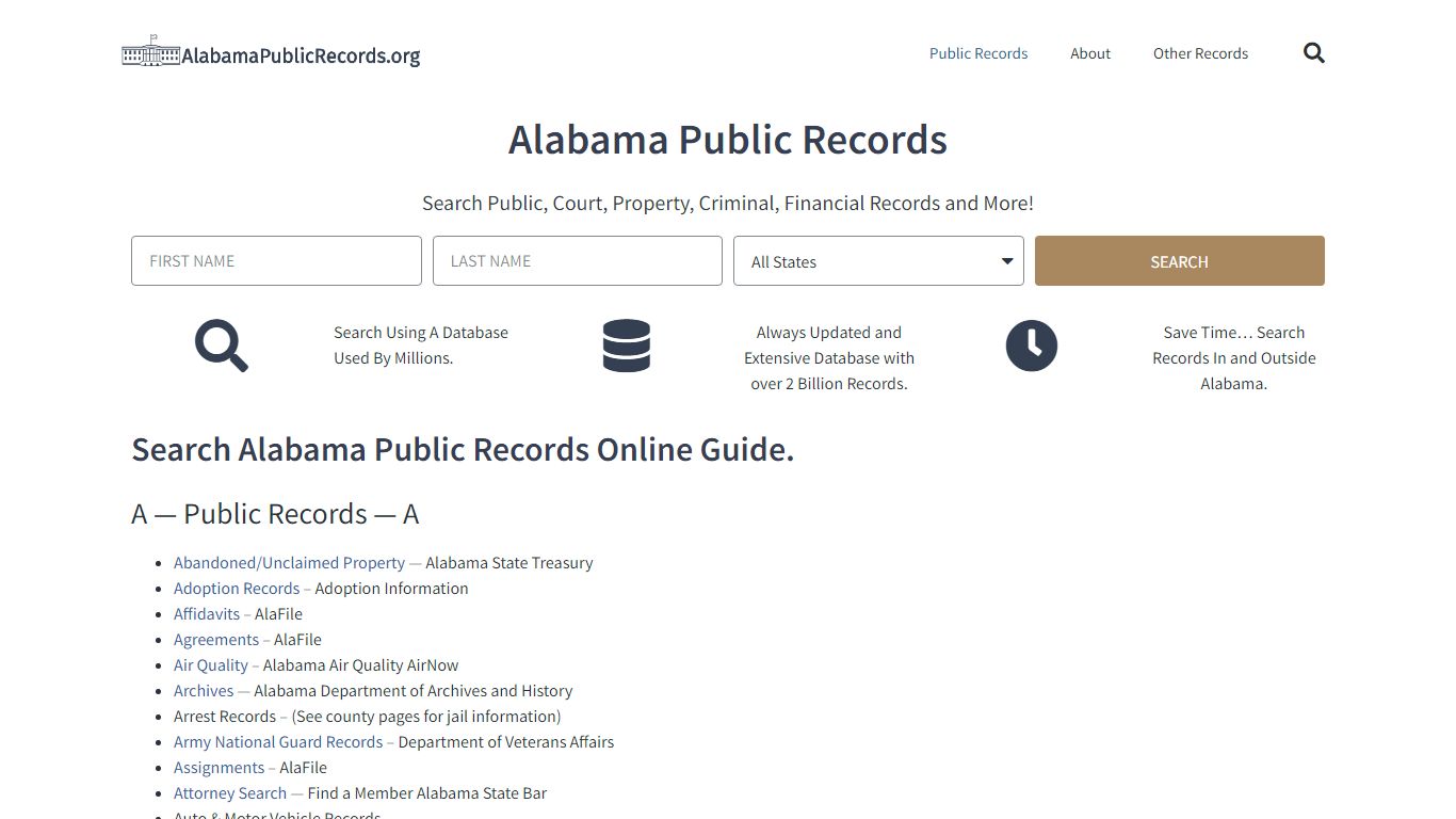 State of Alabama Public Records Guide: AlabamaPublicRecords.org